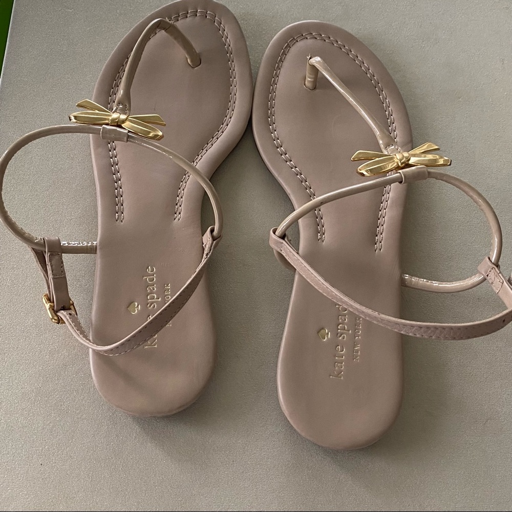 Kate Spade Tan Sandals with Gold Accents